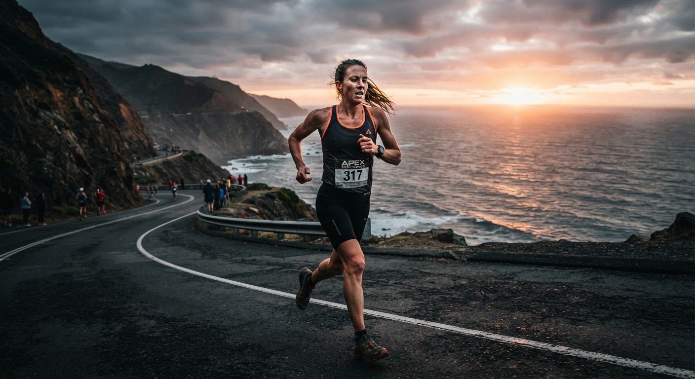 High-performance marathon athlete running